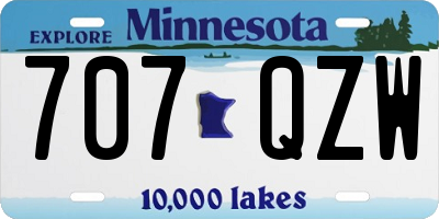 MN license plate 707QZW
