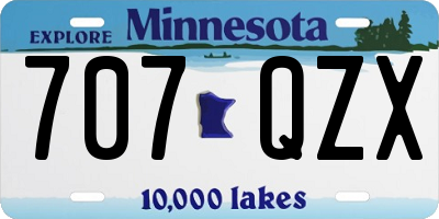MN license plate 707QZX
