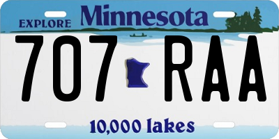 MN license plate 707RAA