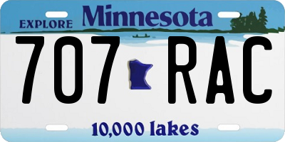 MN license plate 707RAC