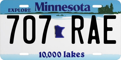 MN license plate 707RAE