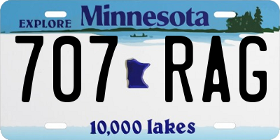 MN license plate 707RAG