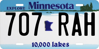MN license plate 707RAH