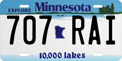 MN license plate 707RAI