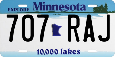 MN license plate 707RAJ