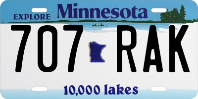 MN license plate 707RAK