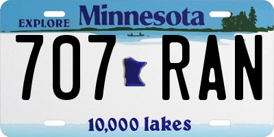 MN license plate 707RAN