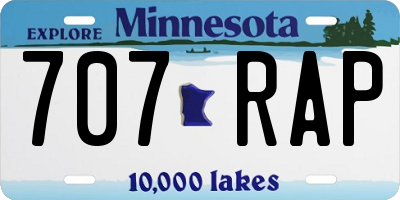 MN license plate 707RAP