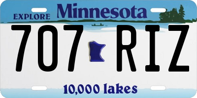 MN license plate 707RIZ