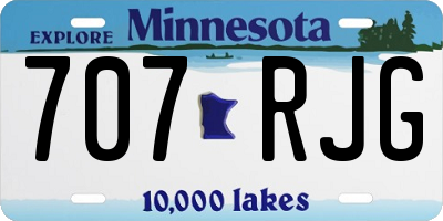 MN license plate 707RJG