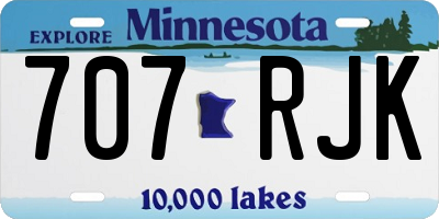 MN license plate 707RJK