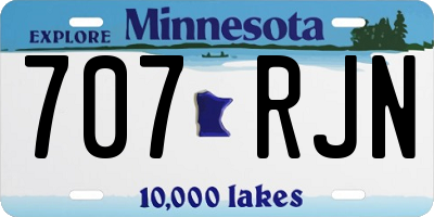 MN license plate 707RJN