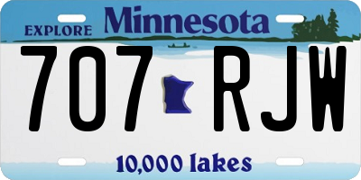MN license plate 707RJW