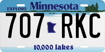 MN license plate 707RKC
