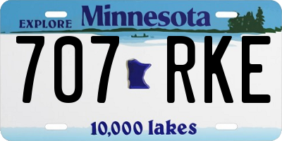 MN license plate 707RKE