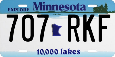 MN license plate 707RKF