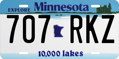 MN license plate 707RKZ