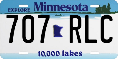 MN license plate 707RLC
