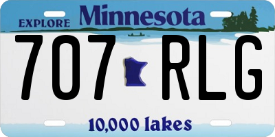 MN license plate 707RLG