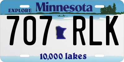 MN license plate 707RLK