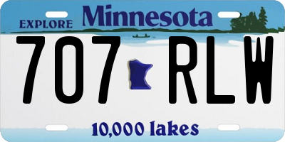 MN license plate 707RLW