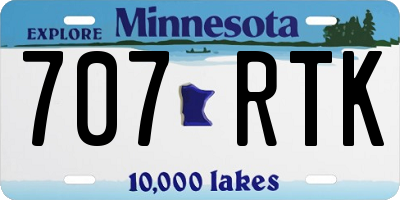 MN license plate 707RTK