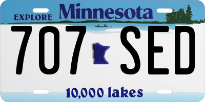 MN license plate 707SED
