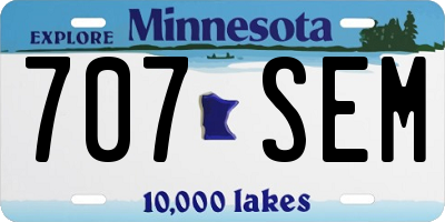 MN license plate 707SEM