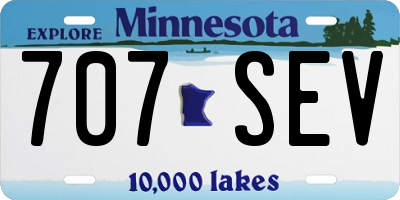 MN license plate 707SEV