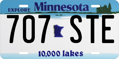 MN license plate 707STE