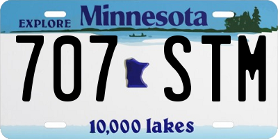 MN license plate 707STM