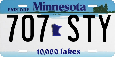 MN license plate 707STY