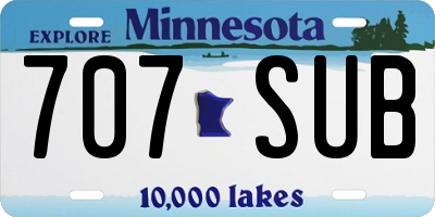 MN license plate 707SUB