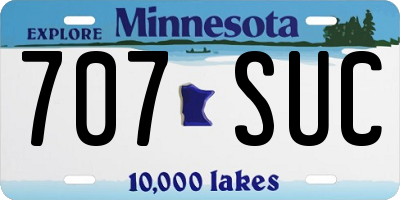 MN license plate 707SUC