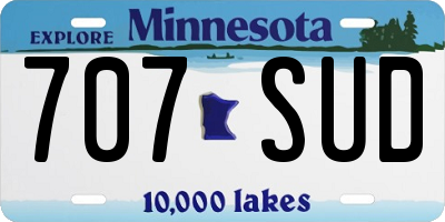 MN license plate 707SUD