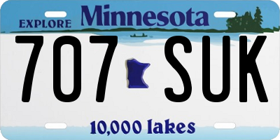 MN license plate 707SUK