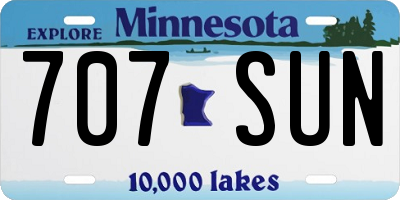MN license plate 707SUN