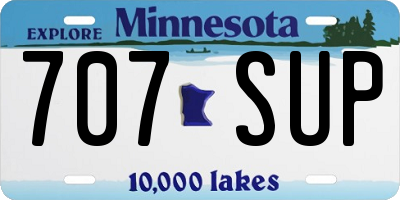 MN license plate 707SUP