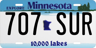 MN license plate 707SUR