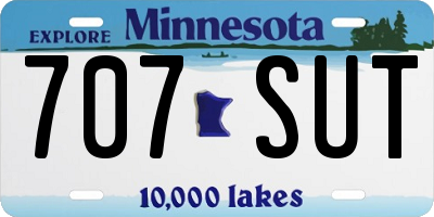 MN license plate 707SUT