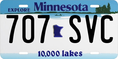 MN license plate 707SVC