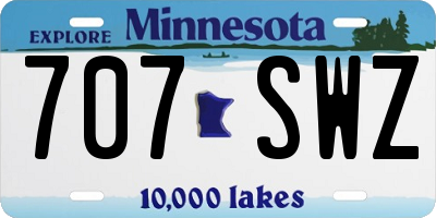 MN license plate 707SWZ