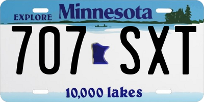 MN license plate 707SXT