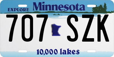 MN license plate 707SZK