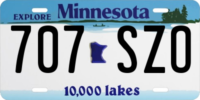 MN license plate 707SZO