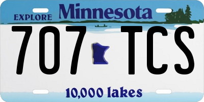 MN license plate 707TCS