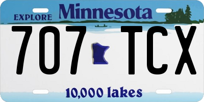 MN license plate 707TCX