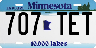 MN license plate 707TET