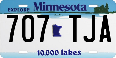 MN license plate 707TJA