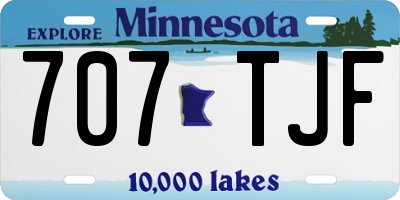 MN license plate 707TJF